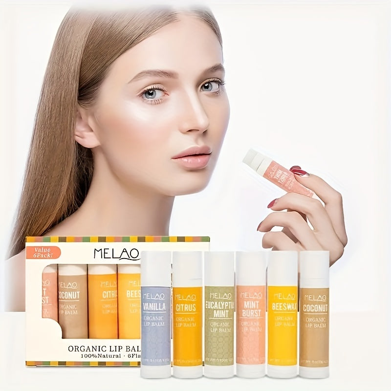 6 Pack Unisex Lip Balm Set for Soothing Repairing Smoothing
