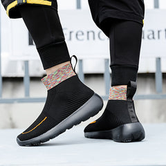 Men's Woven Knit Breathable Sneakers Non Slip Soft Sole Shoes