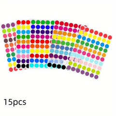 Colorful Dot Sticker Round Coded Label 1400pcs