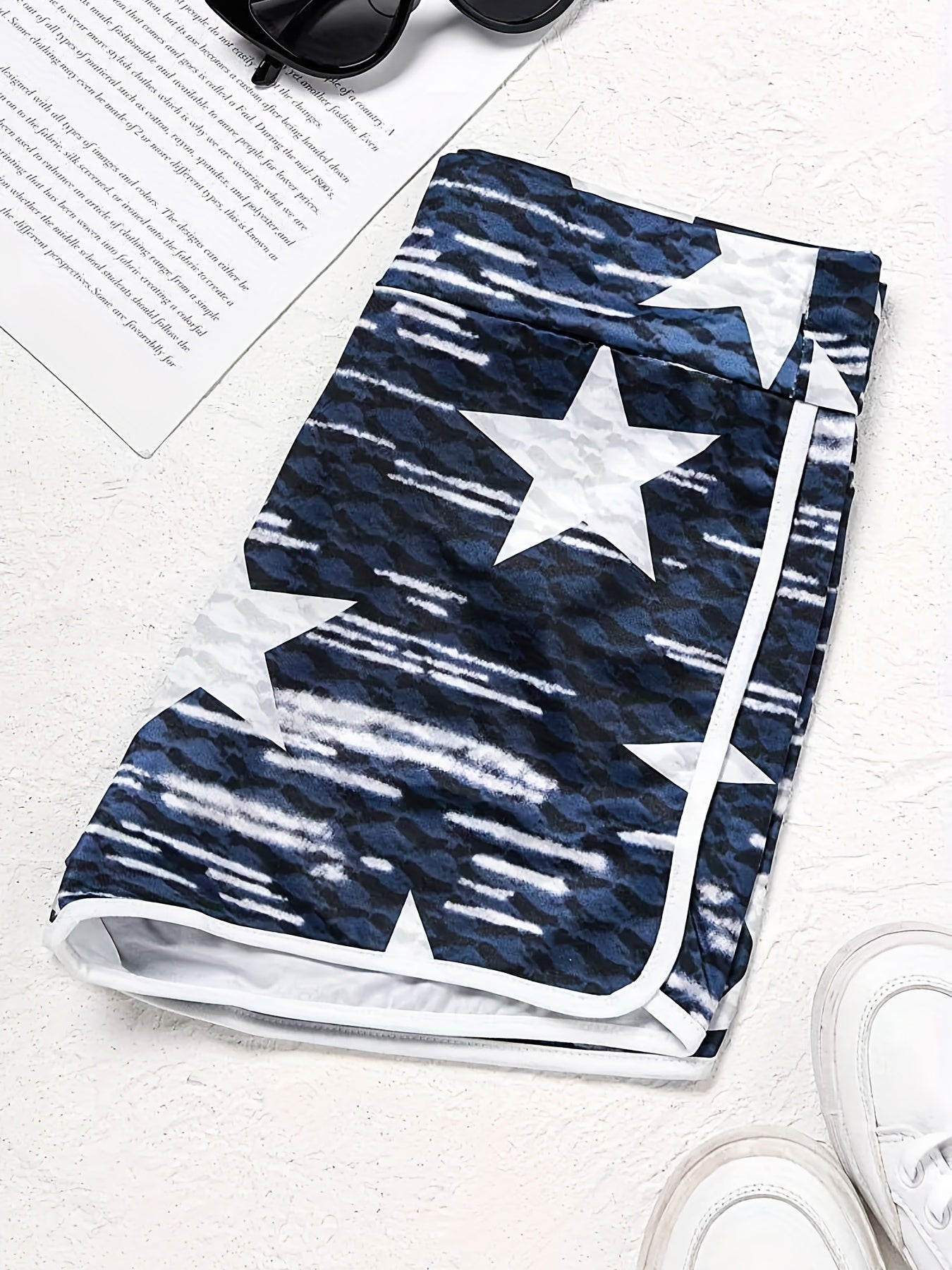 Women's Star & Stripe High Waist Sports Shorts
