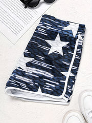Women's Star & Stripe High Waist Sports Shorts