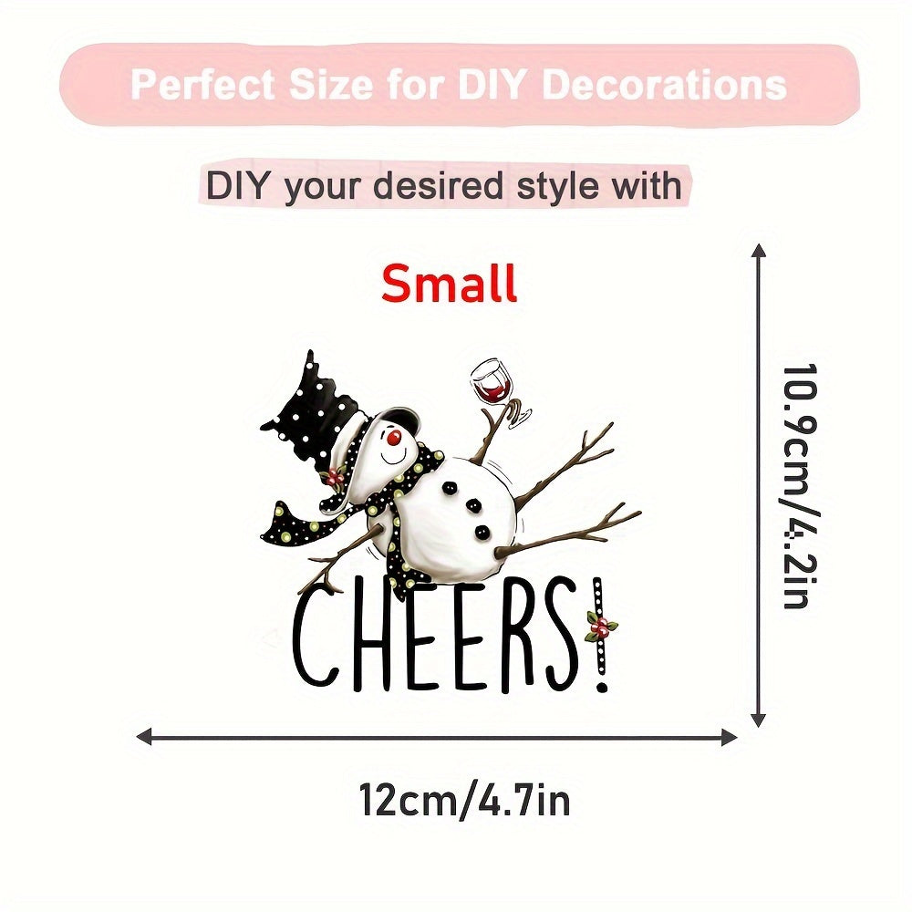Christmas Snowman Iron On Decal Heat Transfer Stickers Women Girl DIY
