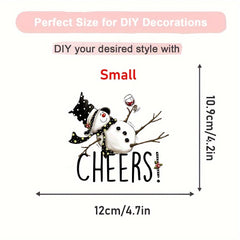 Christmas Snowman Iron On Decal Heat Transfer Stickers Women Girl DIY