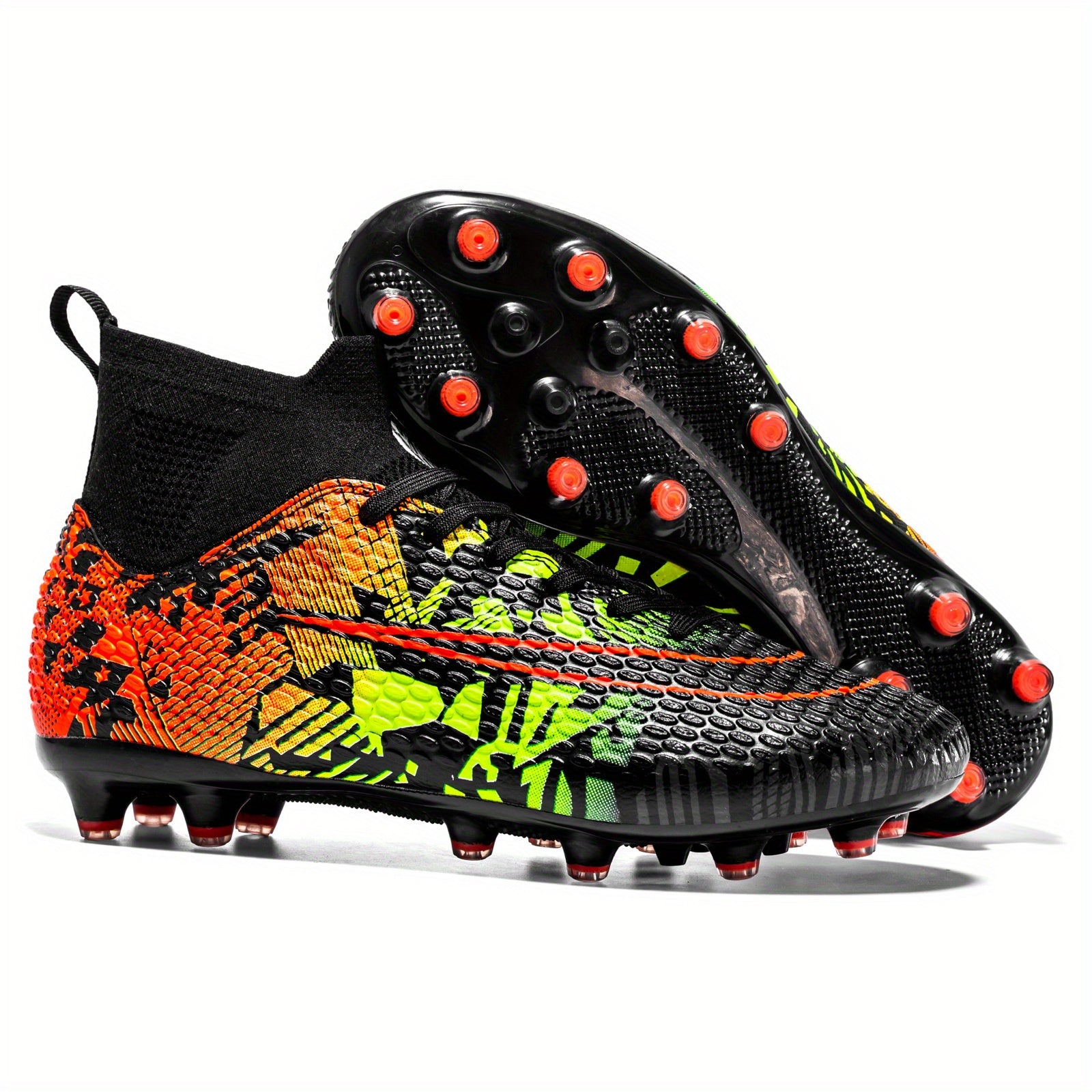 Boys High Top AG Soccer Cleats Lightweight Non Slip Sport Shoes For Kids