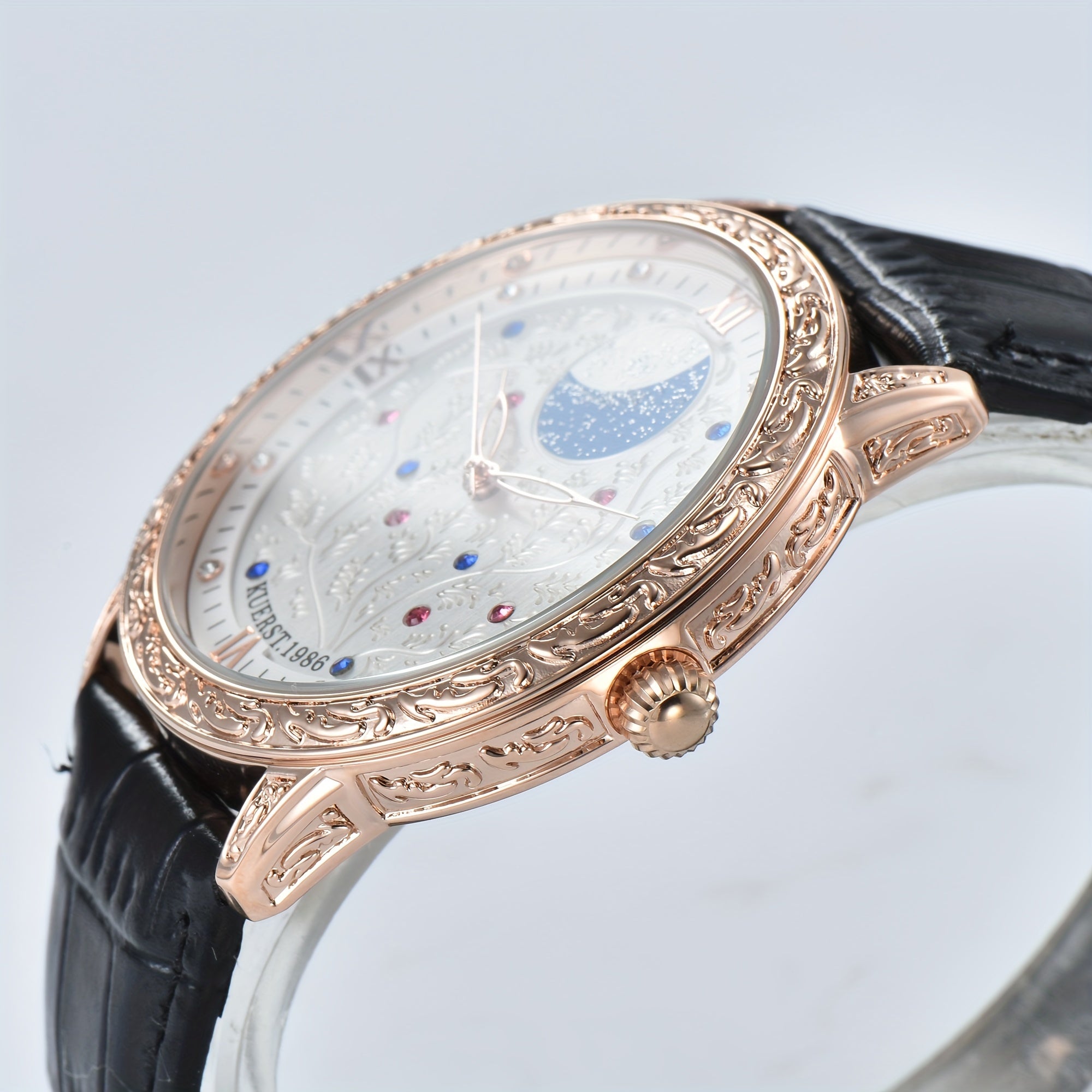 KUERST Youth Automatic Watch + Belt 3D Carved Wristwatch