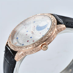 KUERST Youth Automatic Watch + Belt 3D Carved Wristwatch