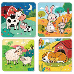 36pcs Farm Animals Jigsaw Puzzle Cow Rabbit Sheep Dog Cartoon Toy for Toddlers
