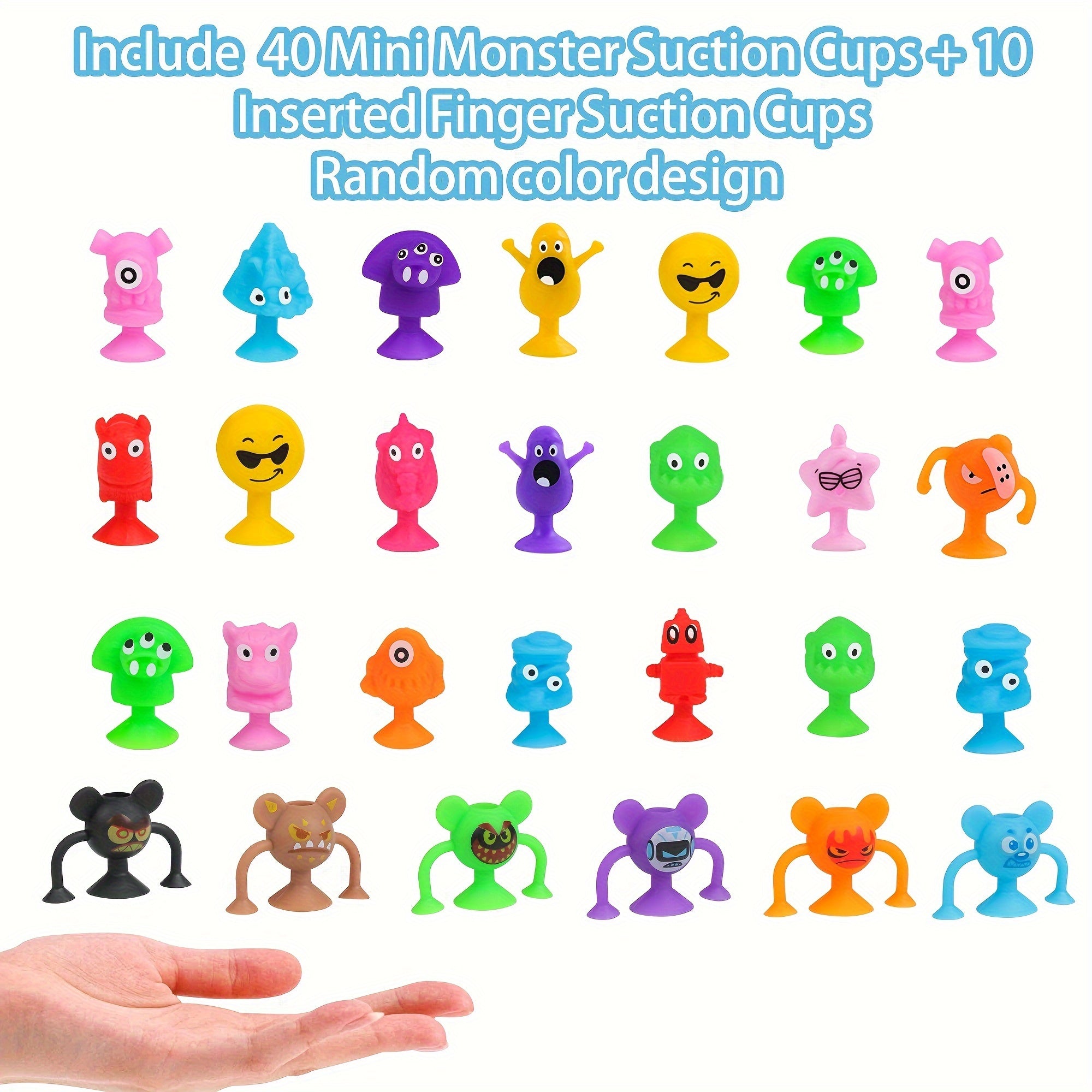 50pcs Suction Cup Monster Toys Party Favors Stress Relief Halloween Christmas