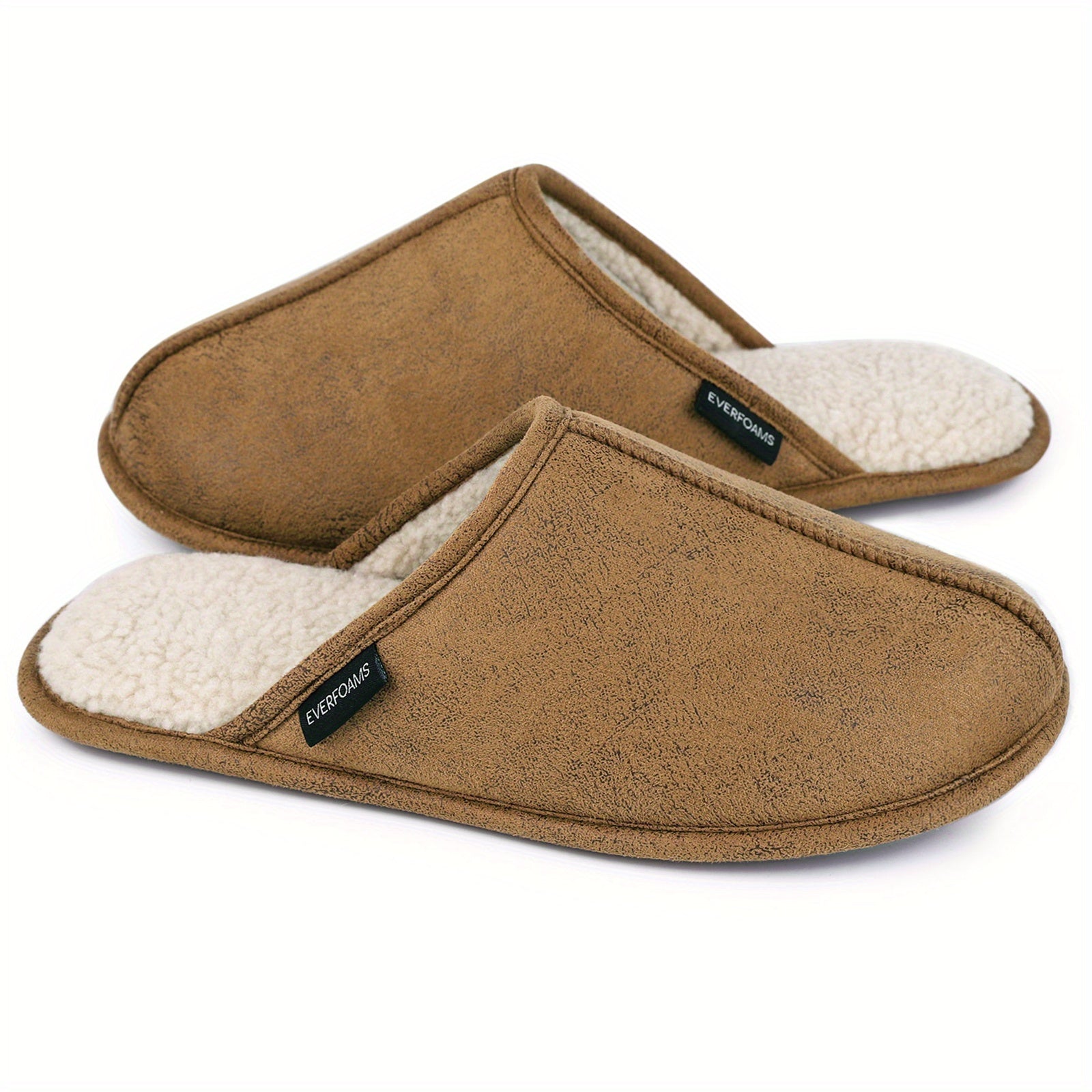 Men's Memory Foam Slippers with Sherpa Lining