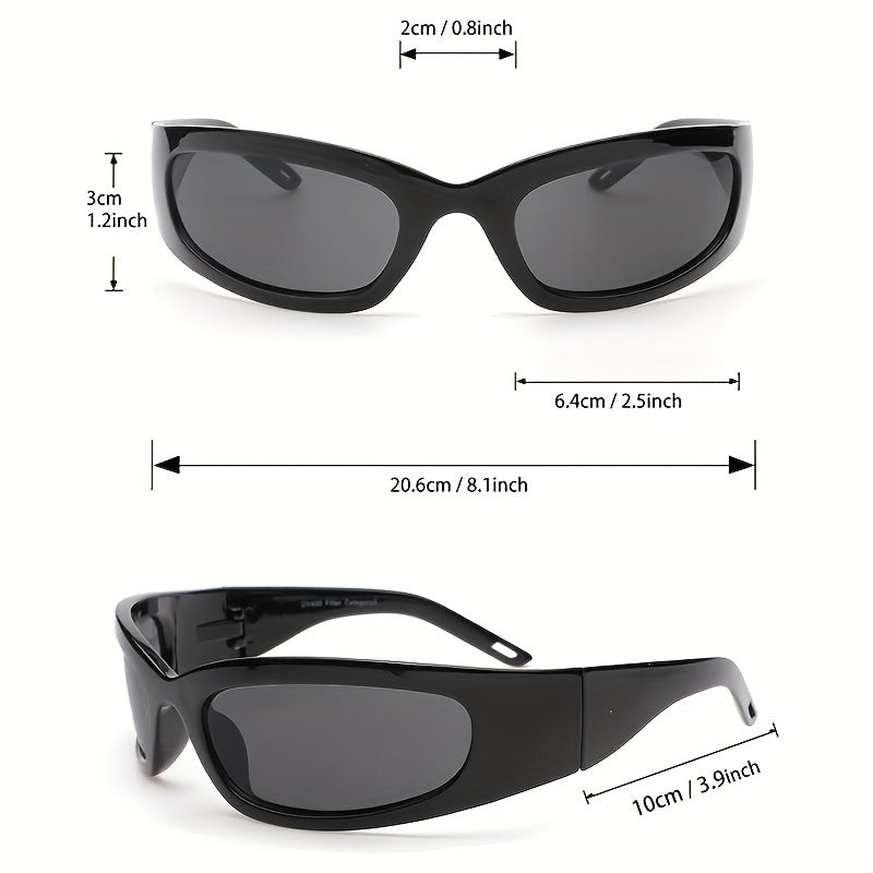 Y2K Wrap Around Sunglasses One-Piece Shield Glasses UV400