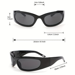 Y2K Wrap Around Sunglasses One-Piece Shield Glasses UV400