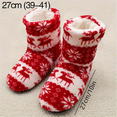 Elk Pattern Fuzzy Socks Plush Floor Socks Women's Stockings