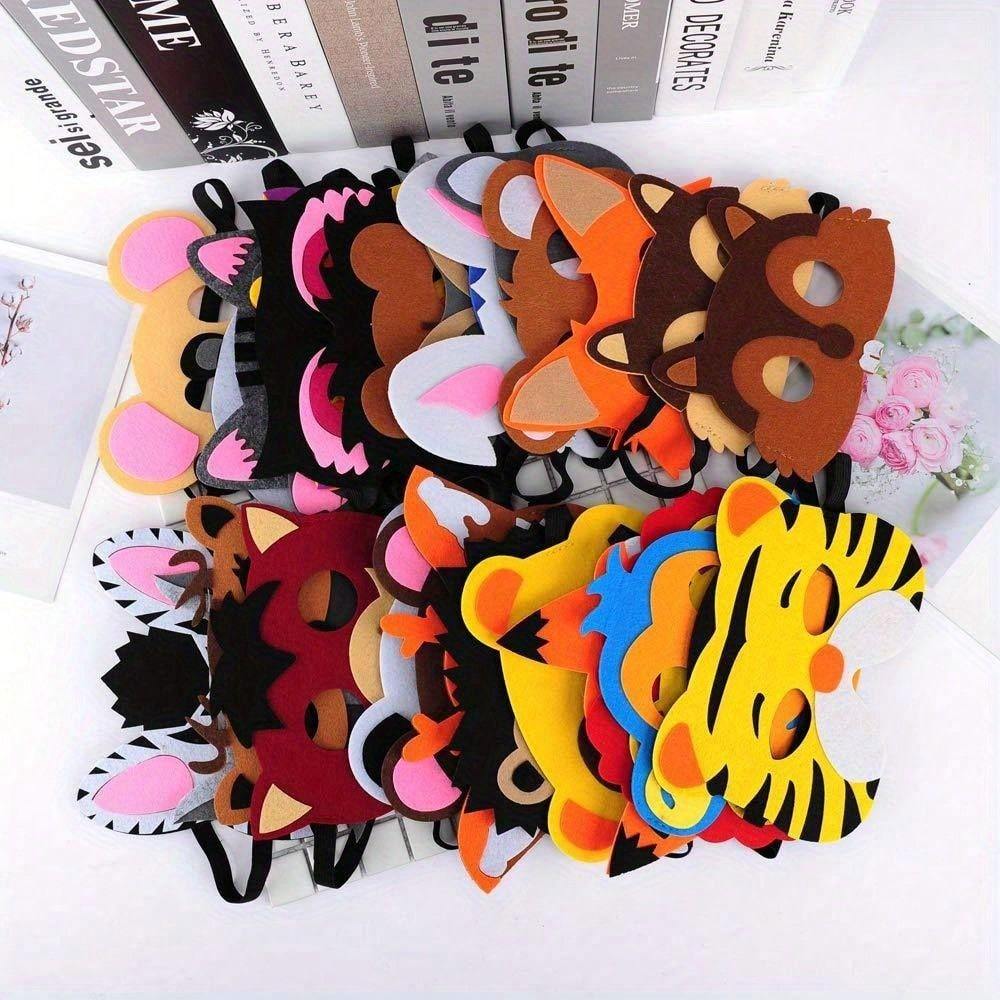 Assorted Felt Animal Masks Variety Pack for Safari Themed Party Favors
