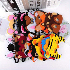Assorted Felt Animal Masks Variety Pack for Safari Themed Party Favors