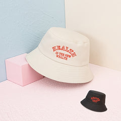 Cotton Embroidery Bucket Hat for Summer Sun Protection