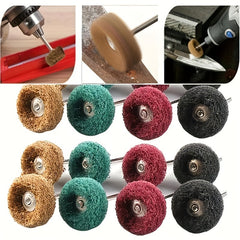 Mini Drill Bit Nylon Abrasive Brush Wire Buffing Polishing Wheel Set