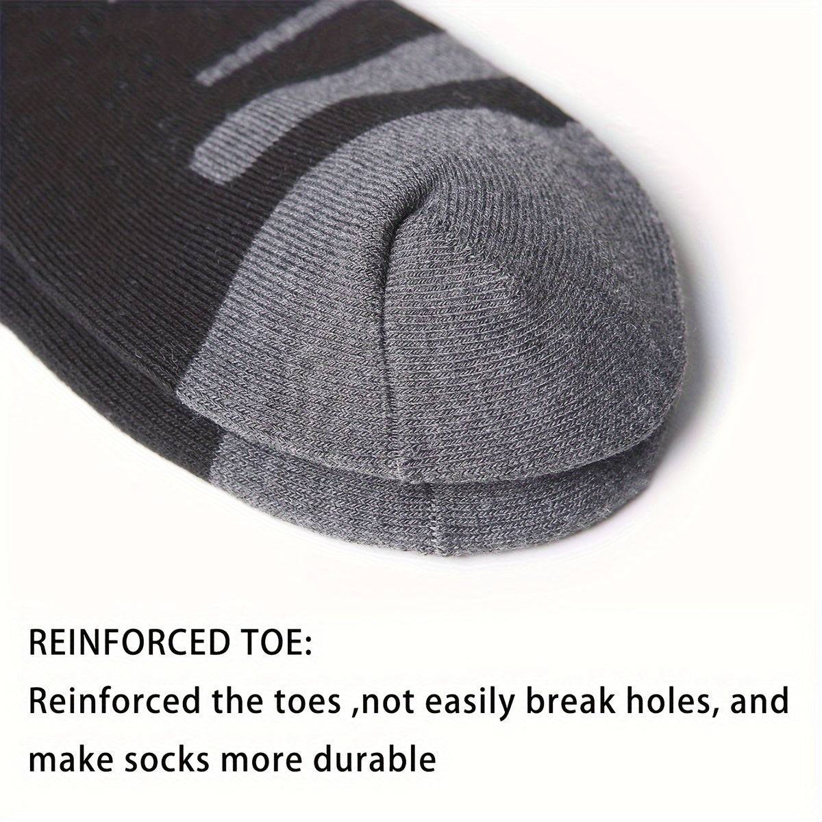6 Pairs Men's Moisture Wicking Hiking Socks - Cushioned Crew Socks