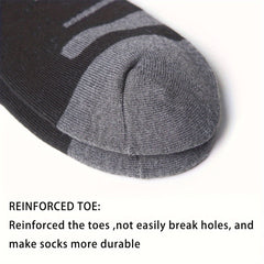 6 Pairs Men's Moisture Wicking Hiking Socks - Cushioned Crew Socks