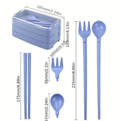 Leakproof Wheat Straw Lunch Box for Teens Large Capacity Bento Box