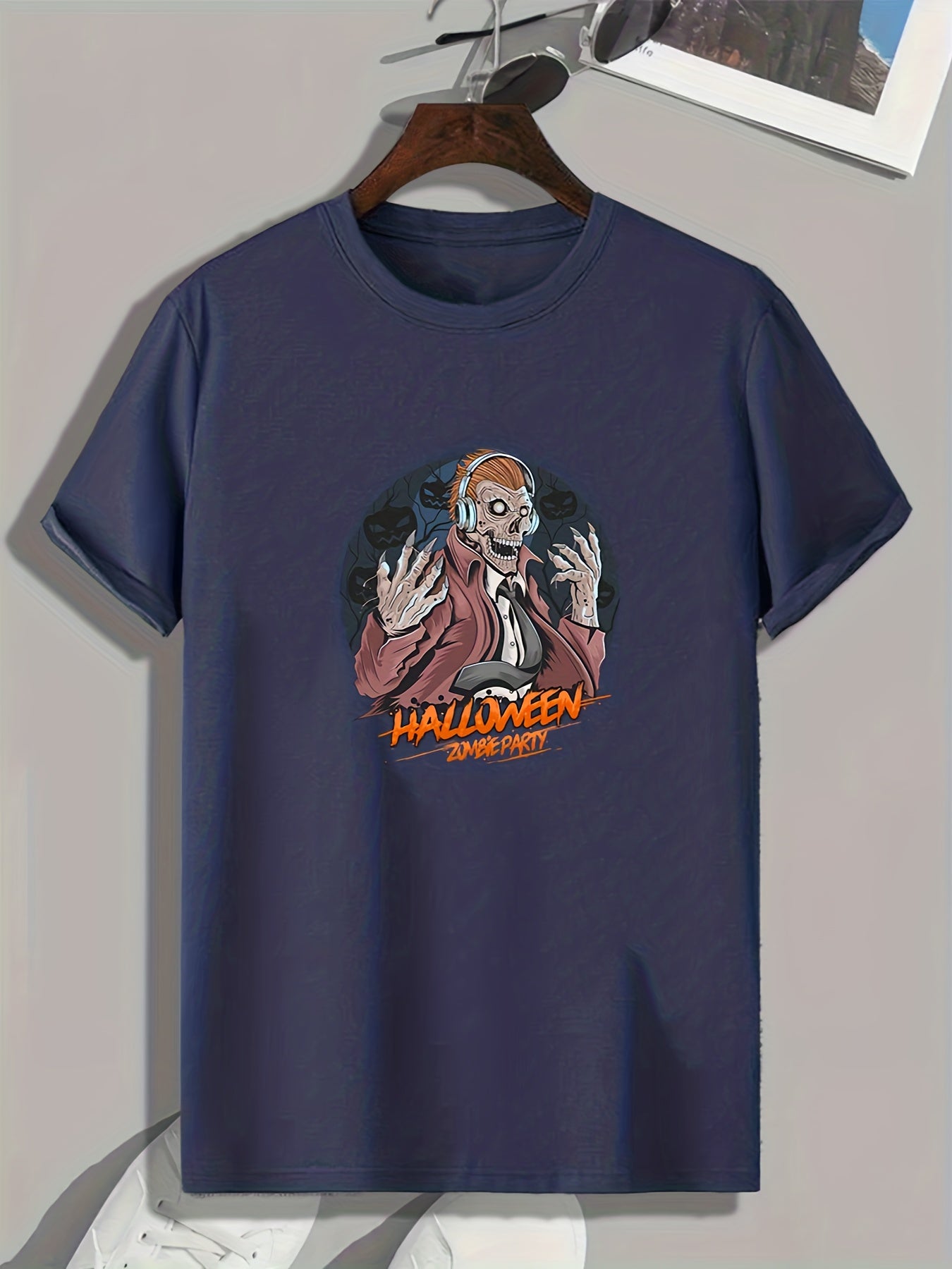 Halloween Zombie Party Print Men's Graphic T-shirt