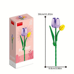 DIY Building Block Flower Bouquet Kit - 12 Models Desk Decor Set