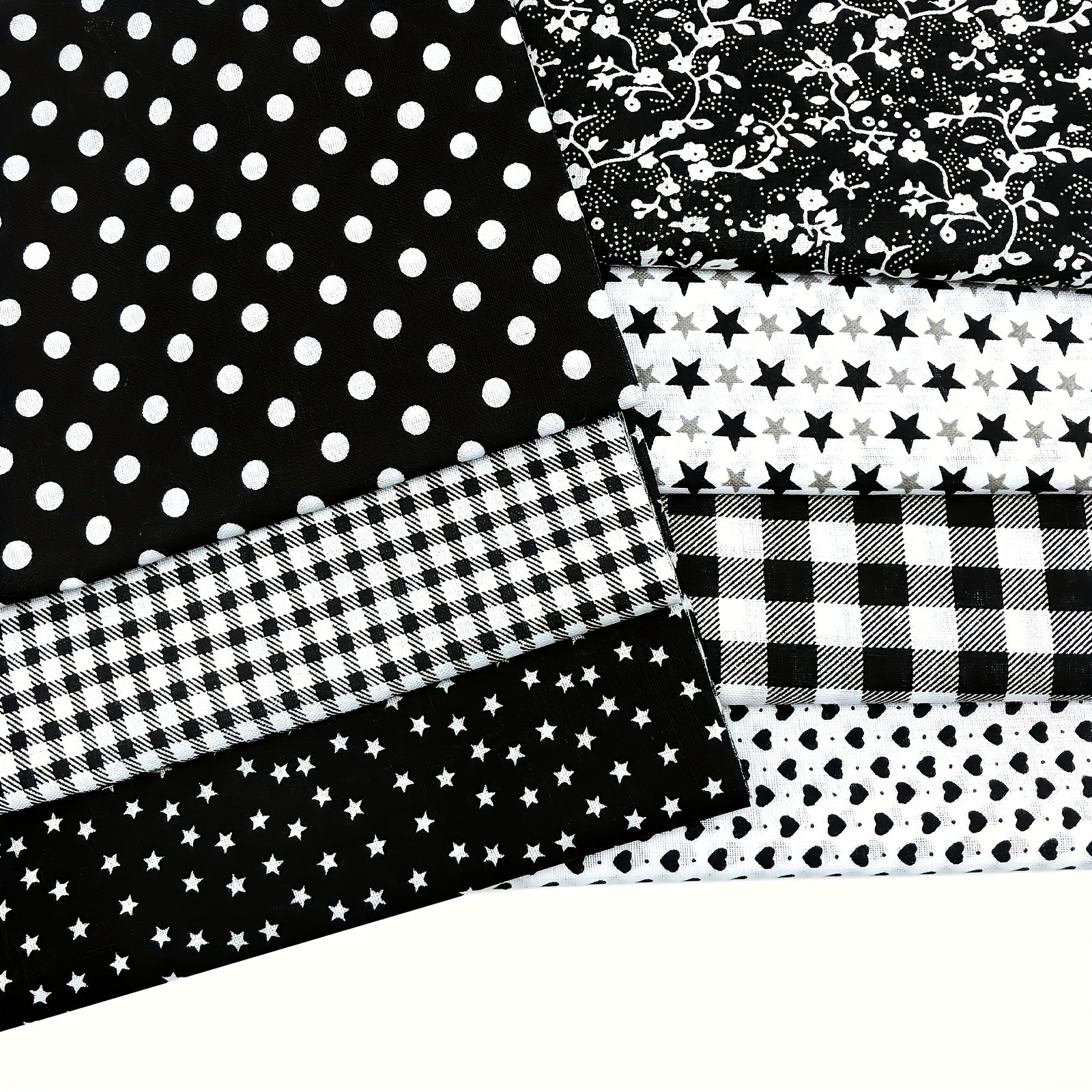 7pcs Floral Cotton Fabric Bundles For DIY Sewing Crafts