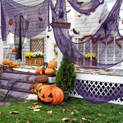 5pcs Purple Halloween Scary Cloth Decor 190 X 76