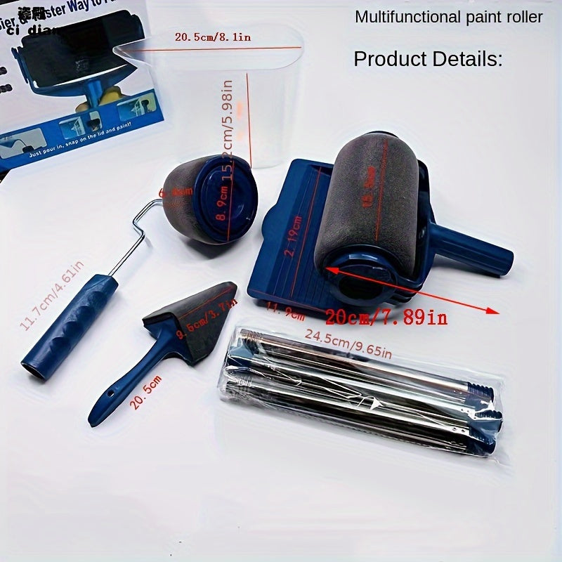 6pcs Multifunctional Paint Roller & Corner Brush for DIY Wall Painting