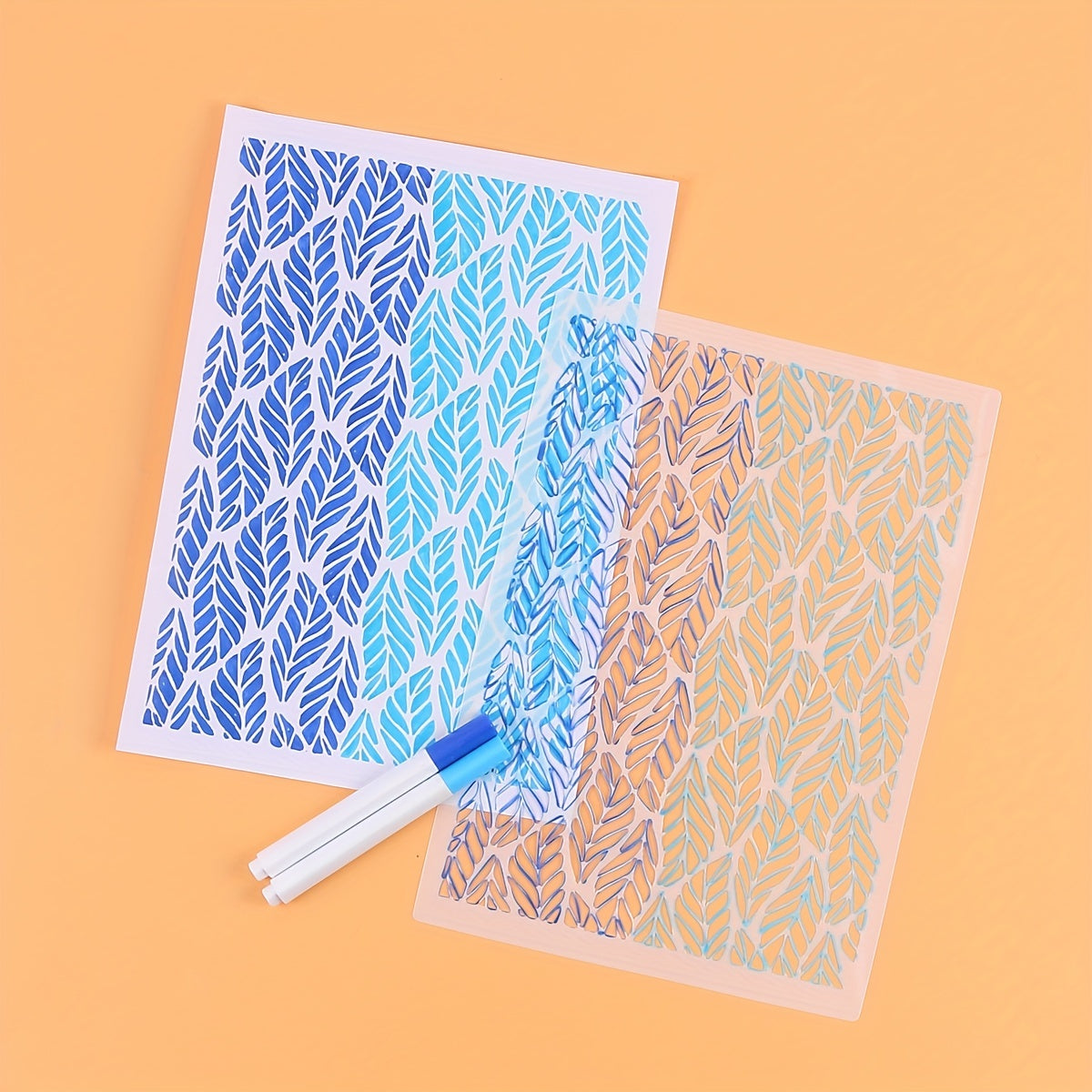 A4 Leaf Painting Template for Various Surfaces - DIY Adhesive Decorations