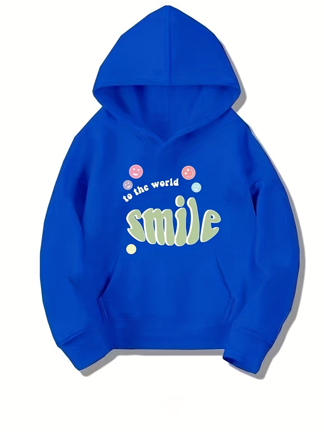 Girls ''Smile To The World'' Print Hooded Sweatshirt