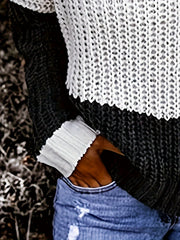 Colorblock Turtleneck Sweater