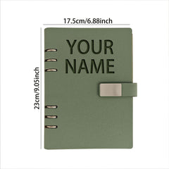 Personalized A5 PU Leather Notebook Embossed Name Glossy Finish 5 Colors