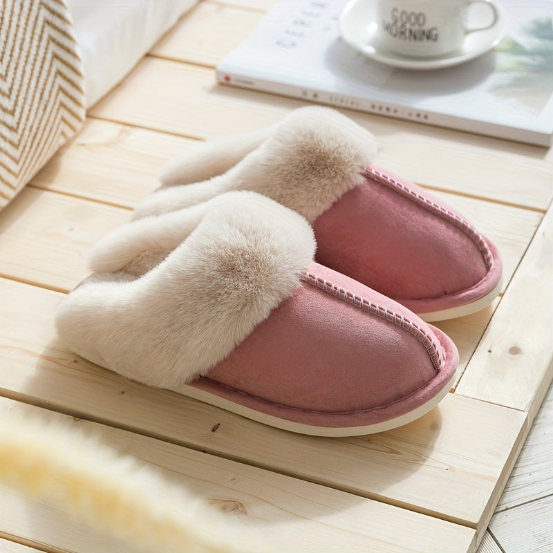 Women's Cozy Plush Home Slippers with Faux Fur Lining