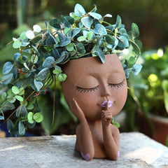 Nordic Character Garden Flower Pot - Ceramic Plant Pot