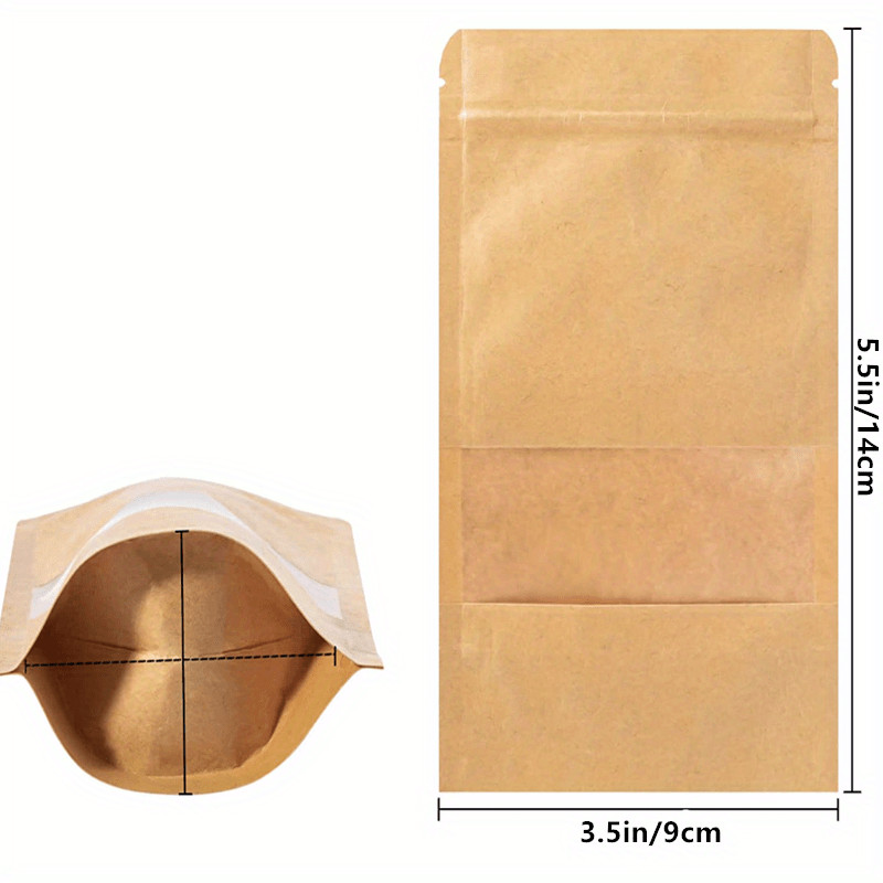 100pcs Zipper Bags With Window And Tear Opening Food Storage Bag
