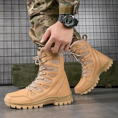 Boy's Waterproof High Top Tactical Work Boots for Hiking