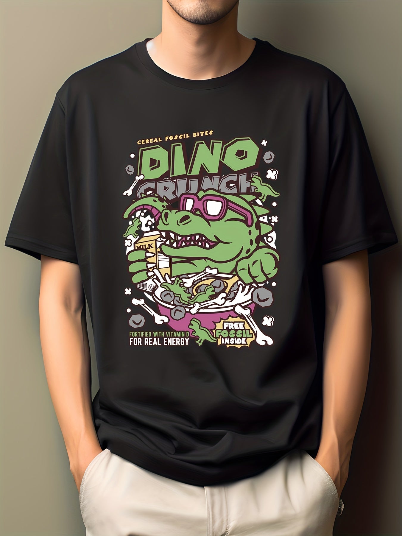Men's Cartoon Print T Shirt Active Casual Comfy Tee