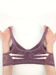 Lace Push Up Bra Wireless Zip Anti-sagging Everyday Lingerie