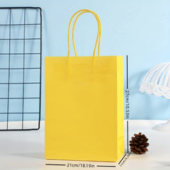 2x Solid Cowhide Candy Color Shopping Paper Bag