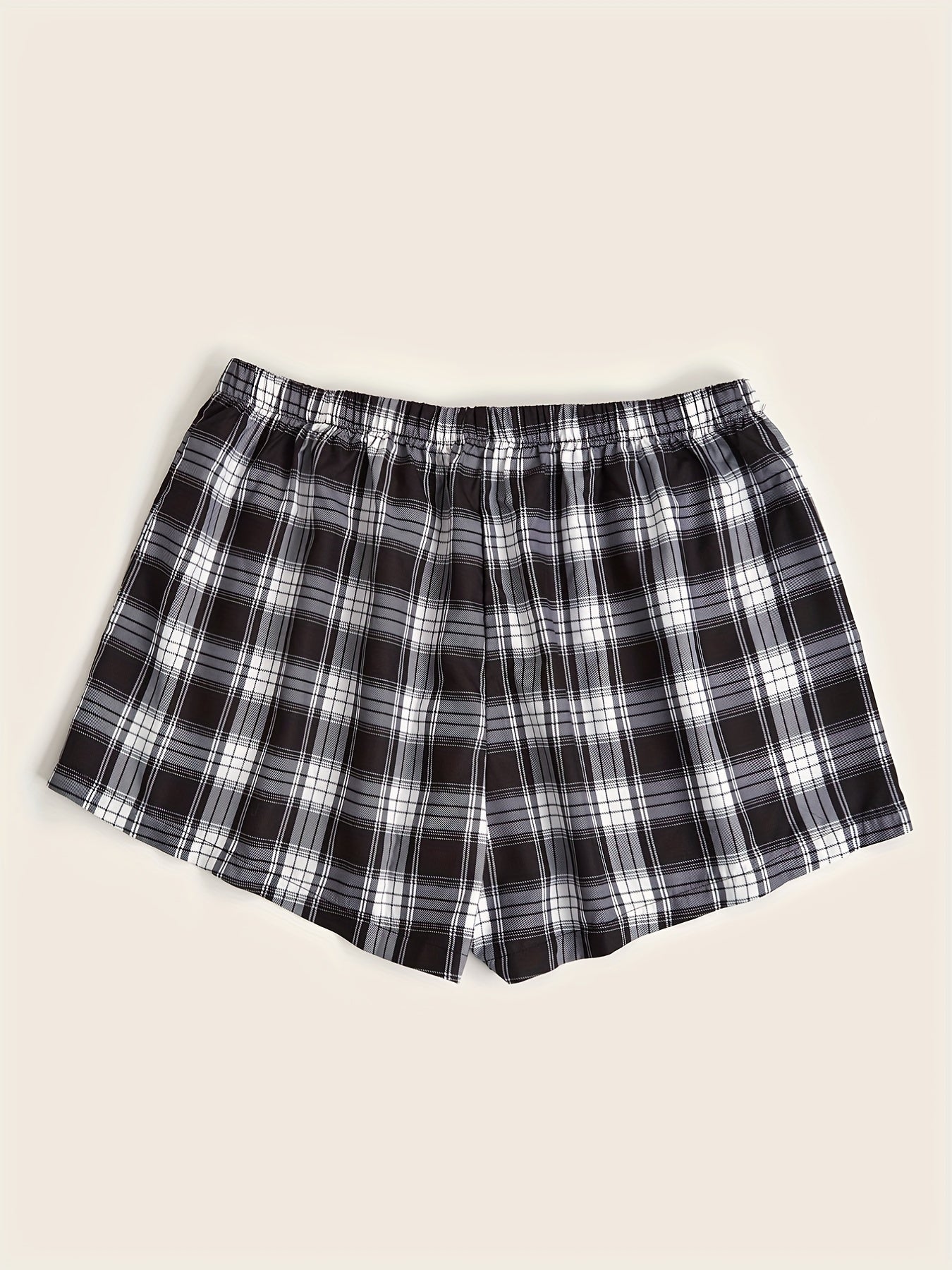 Women's Plus Plaid Print Stretch Pajama Shorts