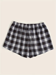 Women's Plus Plaid Print Stretch Pajama Shorts
