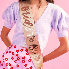 Rose Golden Bride To Be Party Sash Bachelorette Party Shoulder Sash