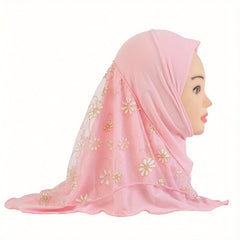 Splicing Mesh Ethnic Turban Worship Hat For Girls