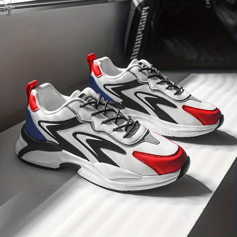 Men's Chunky Lace-Up Sneakers Athletic Shoes