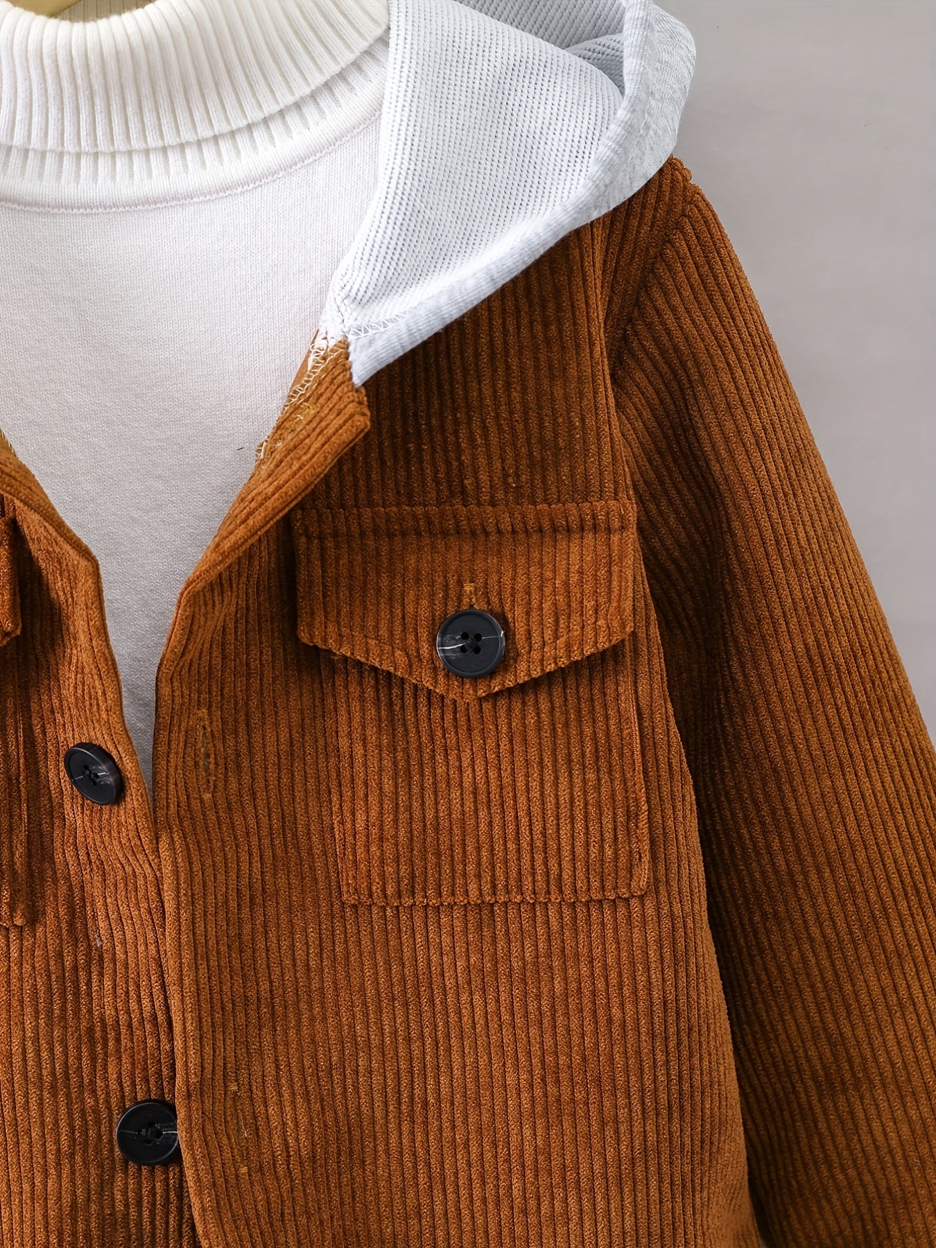Boys Button Down Hoodie Jacket Kids Spring Fall