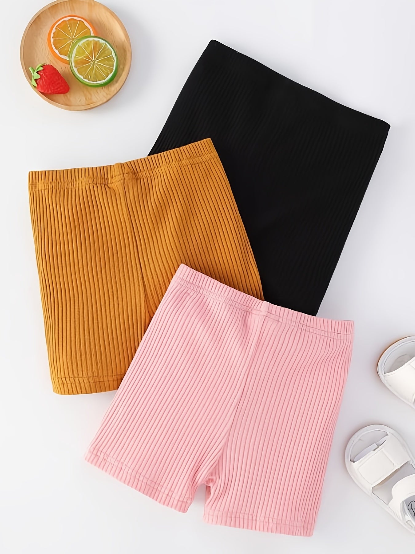 3pcs Baby Knit Shorts Set Comfy Casual Clothes