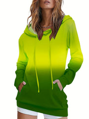 Ombre Kangaroo Pocket Hoodie Casual Long Sleeve Drawstring Hoodies Sweatshirt