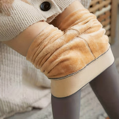 Plush Lined Tights Warm High Waist Leggings Pants Women's Stockings