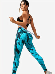 Tie Dye High Waist Yoga Leggings Slim Fit Activewear