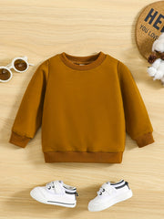 Baby Long Sleeve Pullover Top Solid Sweatshirt